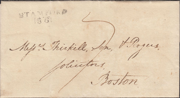 125812 UNDATED WRAPPER STAMFORD (LINCS) TO BOSTON WITH 'STAMFORD/86' MILEAGE MARK (LI1001).