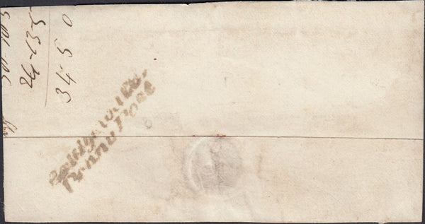 125824 UNDATED PIECE WITH 'PATELY BRIDGE/PENNY POST' (NORTH YORKS) HAND STAMP (YK2161).