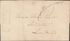 125831 1827 MAIL ST. CLEARS TO LANDILO WITH 'ST. CLAIRS/5"CLAUSE POST' HAND STAMP (W2192).