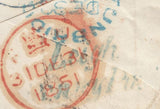 125875 1851 MAIL LEIGH (KENT) TO EXETER WITH 'LEIGH/PENNY POST' HAND STAMP (KT652).