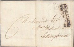 125885 1833 PART WRAPPER TO LISKEARD WITH 'LAUNCESTON/PENNY POST' HAND STAMP (CO152).