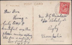 125920 1919 MAIL OWSTON (LEICS) TO RUGBY WITH 'OWSTON/OAKHAM' DATE STAMP.