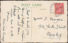 125921 1927 MAIL OWSTON (LEICS) TO RUGBY WITH 'OWSTON/OAKHAM' DATE STAMP.