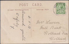125927 1913 MAIL TALLINGTON (LINCS) TO HOLBEACH WITH 'TALLINGTON/STAMFORD' DATE STAMP.
