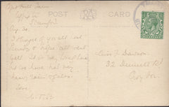 125928 CIRCA 1915 MAIL TALLINGTON (LINCS) TO CROYDON WITH 'TALLINGTON/STAMFORD' RUBBER DATE STAMP.