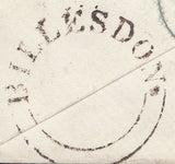 125947 1854 ENVELOPE BILLESDON (LEICS) TO SHEFFIELD WITH 'BILLESDON' UDC (LC15).