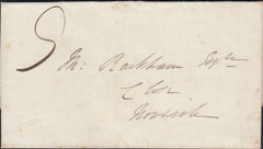 125971 CIRCA 1828-1839 MAIL MILDENHALL TO NORWICH WITH 'MILDENHALL/PY POST' (SK258).