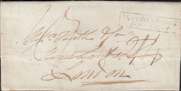 125979 1825 MAIL MINCHINHAMPTON (GLOS) TO LONDON WITH 'MINCHINHAMPTON/PY POST' HAND STAMP (GL514).