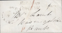 125981 1845 MOURNING ENVELOPE WINCHESTER TO BASINGSTOKE WITH 'MITCHELDEVER/PENNY POST' HAND STAMP (HA796).