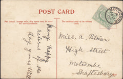 126013 1907 MAIL USED IN MOTCOMBE (DORSET) WITH 'MOTCOMBE' DATE STAMP.