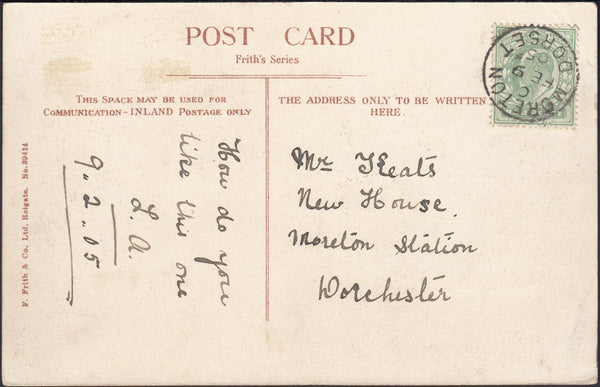 126014 1905 MAIL USED IN MORETON (DORSET) WITH 'MORETON/DORSET' DATE STAMP.