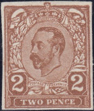 126036 1910 KGV DOWNEY HEAD HENTSCHEL ZINC BLOCK ESSAY 2D IN DEEP BROWN.