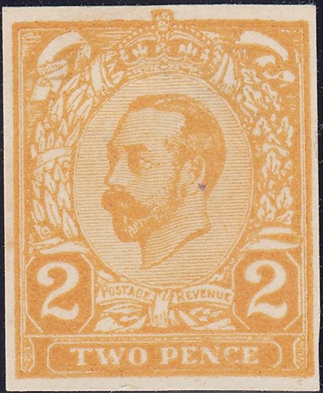 126037 1910 KGV DOWNEY HEAD HENTSCHEL ZINC BLOCK ESSAY 2D IN ORANGE.