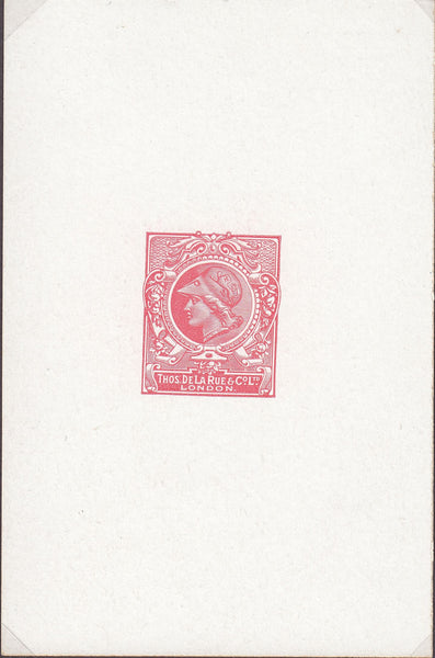 126039 CIRCA 1910 DE LA RUE 'MINERVA HEAD' DIE PROOFS.