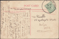 126105 1908 MAIL TROWBRIDGE (WILTS) TO DEVIZES WITH 'TROWBRIDGE' SKELETON DATE STAMP.