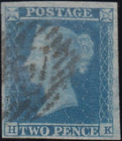 126117 1849/1854 2D PL.4 MATCHED PAIR IMPERFORATE (SG14) AND S.C.14 (SG23) ON COVER LETTERED HK.