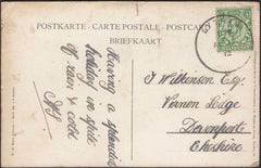 126154 1912 MAIL LYTHAM (LANCS) TO CHESHIRE WITH 'LYTHAM' SKELETON DATE STAMP.
