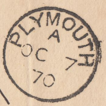 126214 1870 QV ½D MAUVE POST CARD USED BRIDPORT OC 6 70, SIXTH DAY OF ISSUE.