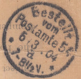 126225 1904 REGISTERED MAIL LONDON TO BERLIN WITH 'LATE FEE'.