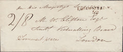 126306 1830 MAIL EDGEWORTHTOWN (CO. LONGFORD, IRELAND) TO LONDON WITH 'EDGEWORTHTOWN/52' MILEAGE MARK.