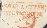 126309 1837 MAIL FROM OVERSEAS TO THE TOWER OF LONDON WITH 'SHIP LETTER/WEYMOUTH' HAND STAMP.