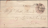 126330 1846 1D PINK ENVELOPE SANDERSTEAD TO LONDON WITH 'SANDERSTEAD' UDC.