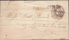 126330 1846 1D PINK ENVELOPE SANDERSTEAD TO LONDON WITH 'SANDERSTEAD' UDC.