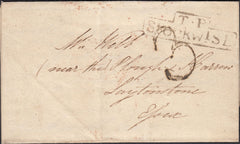 126338 1824 MAIL STOCKWELL (LONDON) TO ESSEX WITH CIRCULAR HAND STAMP 'TO BE DELIVERED/BY 10/SUND.MORN' (L711).