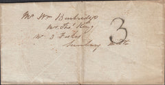 126346 1827 MAIL LONDON TO SUNBURY (MIDDLX) WITH CIRCULAR 'TO BE DELIVERED/BY 10/SUND.MORN' HAND STAMP (L711).