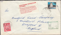 126385 1970 SURCHARGED MAIL RHODESIA TO BRADFORD (YORKS) DUE TO UNIVERSAL DECLARATION OF INDEPENDENCE.
