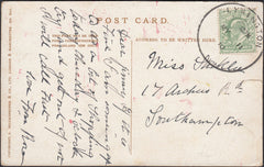 126426 1910 MAIL USED LOCALLY IN HAMPSHIRE WITH 'LYMINGTON' SKELETON DATE STAMP.