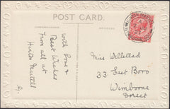 126455 1927 MAIL HINTON MARTELL, DORSET TO WIMBORNE WITH 'HINTON MARTELL/WINBORNE.DST' DOUBLE RING DATE STAMP.