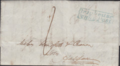 126501 1838 ENTIRE BRIGHOUSE, WEST YORKS TO HALIFAX WITH 'BRIGHOUSE/PENNY POST' HAND STAMP (YK585).