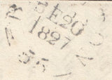 126506 1827 MOURNING LETTERSHEET ROTTINGDEAN, SUSSEX TO LEICESTER WITH 'BRIGHTON/PENNY POST' HAND STAMP (SX196).