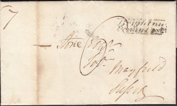 126509 1829 MAIL ROTTINGDEAN, SUSSEX TO MAYFIELD WITH 'BRIGHTON/PENNY POST' HAND STAMP (SX198).