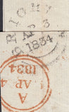 126511 1834 MAIL BRIGHTON TO LONDON WITH 'BRIGHTON/PENNY POST' HAND STAMP (SX198).