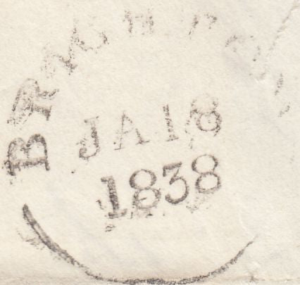 126512 1838 MAIL BRIGHTON TO RYE, SUSSEX WITH MANUSCRIPT 'X POST' AND 'BRIGHTON/PENNY POST' HAND STAMP (SX198).