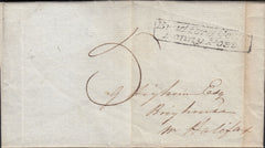 126527 1836 ENTIRE SHIPLEY, WEST YORKS TO HALIFAX WITH 'BRADFORD YORKS/PENNY POST' HAND STAMP (YK506).