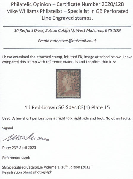 126535 1855 DIE 2 1D PL.15 S.C.14 (SG24)(PK).