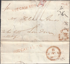 126598 1834 MAIL EDINBURGH TO LONDON 'TO LIE TILL CALLED FOR' WITH 'NOT CALLED FOR' HAND STAMP (L258).