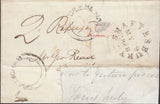 126645 1848 PART LETTER FROM SHAFTESBURY, DORSET WITH 'CROWN/THIS LETTER HAS BEEN REFUSED/30 MY 1848' HAND STAMP IN RED.