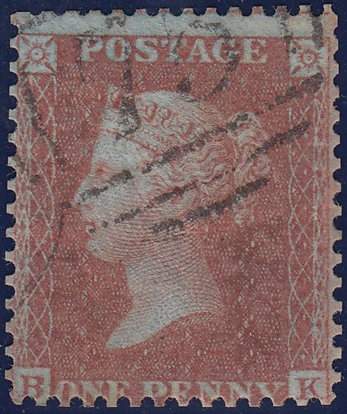 126683 1855 DIE 2 1D PL.20 L.C.14 WATERMARK INVERTED (SPEC C6c) LETTERED BK.