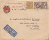 126700 1934 AIR MAIL NOTTINGHAM TO BRAZIL WITH 2/6 SEAHORSE (SG414).