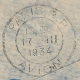126701 1934 AIR MAIL LONDON TO SANTIAGO, CHILE WITH 2/6 SEAHORSE (SG413a).