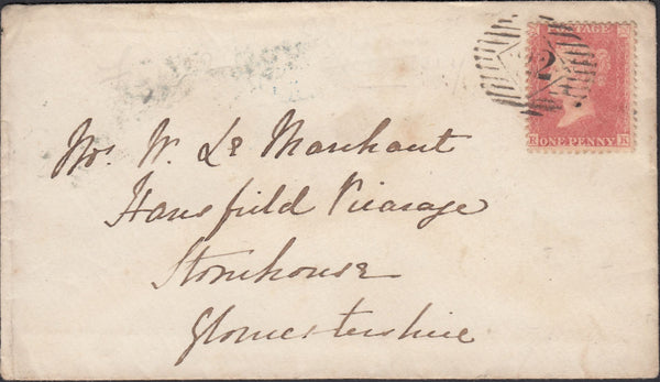 126751 1857 DIE 2 1D PL.49 PALE ROSE ON TRANSITIONAL PAPER (SPEC C9(4) ON COVER.