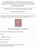 126754 1857 DIE 2 1D PL.58 WITH THE SCARCER PERFORATION 16 (SG36)(FH).