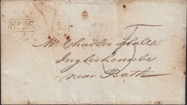 126799 1829 MAIL BLAGDON, NEAR BRISTOL TO BATH WITH BOXED 'BRISTOL/PY. POST/SE 16 1829' HAND STAMP (BS146).