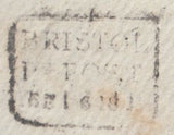 126799 1829 MAIL BLAGDON, NEAR BRISTOL TO BATH WITH BOXED 'BRISTOL/PY. POST/SE 16 1829' HAND STAMP (BS146).