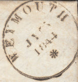 126912 1844 MAIL WEYMOUTH TO BERMUDA WITH 'WEYMOUTH' SKELETON DATE STAMP (35mm).