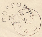 126949 1829 MAIL GOSPORT TO VICTUALLING OFFICE, LONDON WITH 'GOSPORT' MILEAGE ERASED DATE STAMP (HA477).